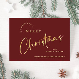 ミニマルエレガントリストのクリスマスの挨拶企業の シーズンカード