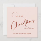 ミニマルエレガントリストのクリスマスの挨拶企業の シーズンカード (正面)
