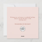 ミニマルエレガントリストのクリスマスの挨拶企業の シーズンカード (裏面)