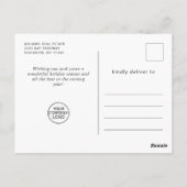 ミニマルエレガントリストのクリスマスの挨拶企業の ポストカード (裏面)