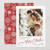 ミニマルエレガントリストのクリスマスグリーティングフォト シーズンカード (正面/裏面)