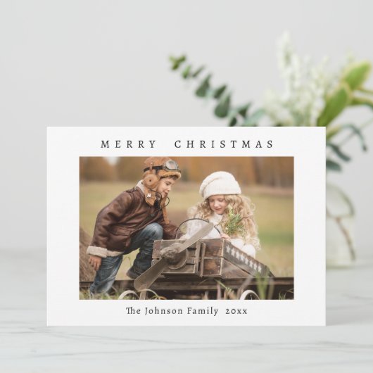 ミニマルエレガントリストのクリスマスグリーティングフォト シーズンカード (スタンド正面)