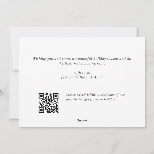 ミニマルエレガントリストのクリスマスグリーティングフォト シーズンカード (裏面)