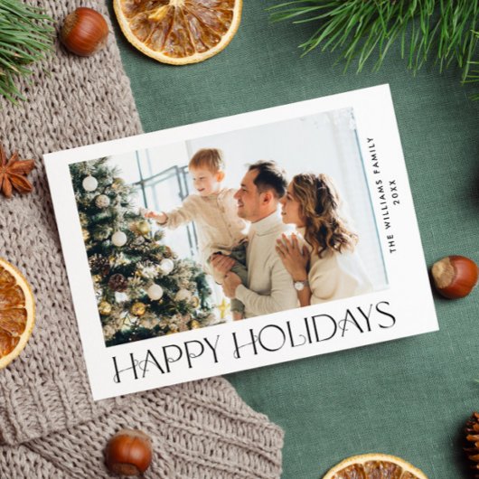 ミニマルエレガントリストのクリスマスグリーティングフォト シーズンカード