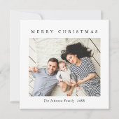 ミニマルエレガントリストのクリスマスグリーティングフォト シーズンカード (正面)