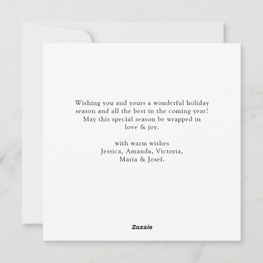 ミニマルエレガントリストのクリスマスグリーティングフォト シーズンカード (裏面)