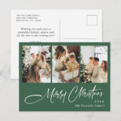 ミニマルエレガントリストのクリスマス3写真グリーティング ポストカード (正面/裏面)