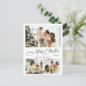 ミニマルエレガントリストのクリスマス3写真グリーティング ポストカード (スタンド正面)