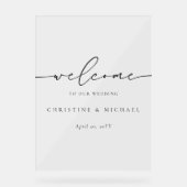 ミニマルエレガントリストのスクリプ結婚ト歓迎 アクリルサイン (正面)