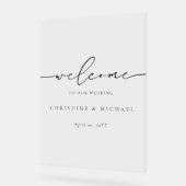 ミニマルエレガントリストのスクリプ結婚ト歓迎 アクリルサイン (傾斜)