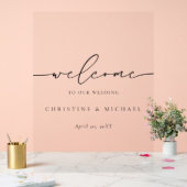 ミニマルエレガントリストのスクリプ結婚ト歓迎 アクリルサイン (ウェディング)