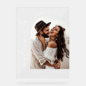 ミニマルエレガントリストの歓迎結婚写真 アクリルサイン (正面)