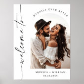 ミニマルエレガントリストの歓迎結婚写真 ポスター (正面)