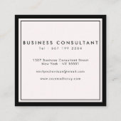 ミニマルエレガントリストの淡いピンクの黒あなたのロゴを追加 スクエア名刺 (裏面)