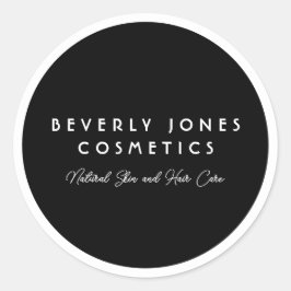 ミニマルエレガントリストの白黒の化粧品ラベル ラウンドシール