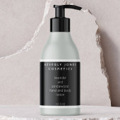 ミニマルエレガントリストの白黒の化粧品ラベル 長方形シール