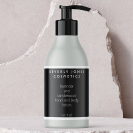 ミニマルエレガントリストの白黒の化粧品ラベル 長方形シール