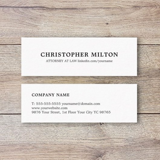 ミニマルエレガントリストの白黒コンサルタント スキニー名刺