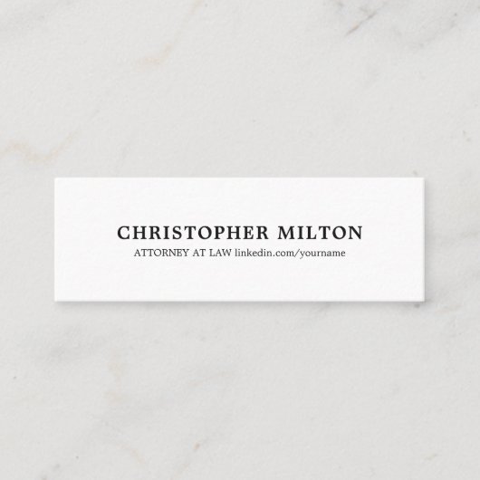 ミニマルエレガントリストの白黒コンサルタント スキニー名刺 (正面)