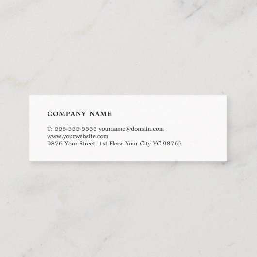 ミニマルエレガントリストの白黒コンサルタント スキニー名刺 (裏面)