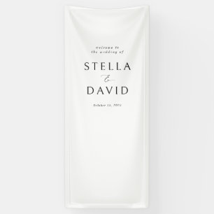ミニマルエレガントリストの結婚歓迎のファブリックのバナー 横断幕