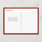 ミニマルエレガントリストの赤/金ゴールド写真 シーズンポストカード (裏面)