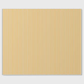ミニマルエレガントリストの黄色の白いストライプ文字パターン ラッピングペーパー (フラット)