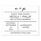 ミニマルエレガントリストは結婚式切手を保存 ラバースタンプ (インプリント)