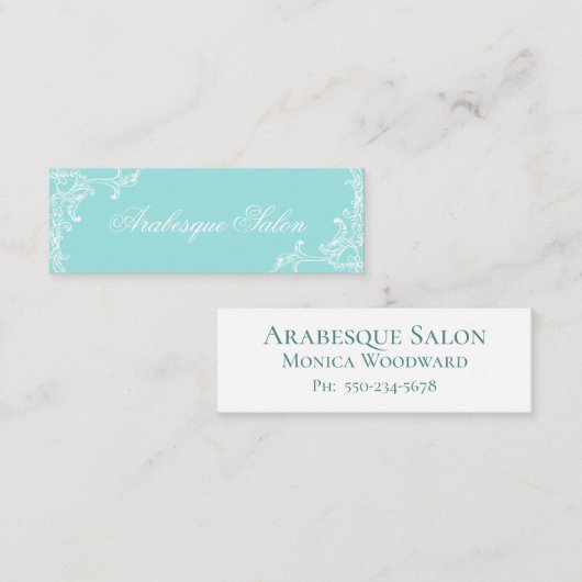 ミニマルエレガントリストアクアブルー通話カード コーリングカード (正面/裏面)