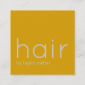 ミニマルエレガントリストイエローグレー美容師 スクエア名刺 (正面)