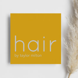 ミニマルエレガントリストイエローグレー美容師 スクエア名刺