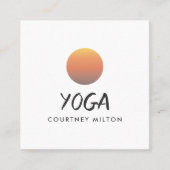ミニマルエレガントリストイエローサークルヨガインストラクター スクエア名刺 (正面)