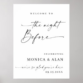 ミニマルエレガントリストウェルカムリハーサルディナー ポスター