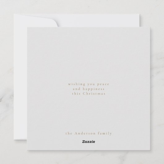 ミニマルエレガントリストウォーターカラークリスマスリース シーズンカード (裏面)