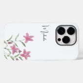 ミニマルエレガントリストウォーターカラーピンクのワイルドフラワー Case-Mate iPhoneケース (裏面 (横))