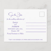 ミニマルエレガントリストウォーターカラーラベンダーの花 インビテーションポストカード (裏面)