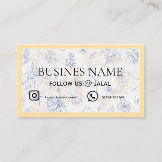 ミニマルエレガントリストウォーミングベージュはっきりしたブラックモダン 名刺 (裏面)