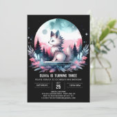 ミニマルエレガントリストウルフ誕生日 招待状 (スタンド正面)