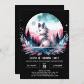 ミニマルエレガントリストウルフ誕生日 招待状 (正面/裏面)