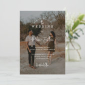 ミニマルエレガントリストオーバーレイ2フォトスクリプ結婚ト 招待状 (スタンド正面)