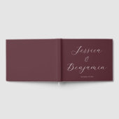 ミニマルエレガントリストカスタマイズ可能なバーガンディ ゲストブック (全面)