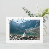 ミニマルエレガントリストカスタムウェディングフォト サンキューカード (スタンド正面)