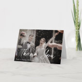 ミニマルエレガントリストカスタムウェディングフォト サンキューカード (正面)