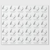 ミニマルエレガントリストカスタムウェディングモノグラム ラッピングペーパー (フラット)