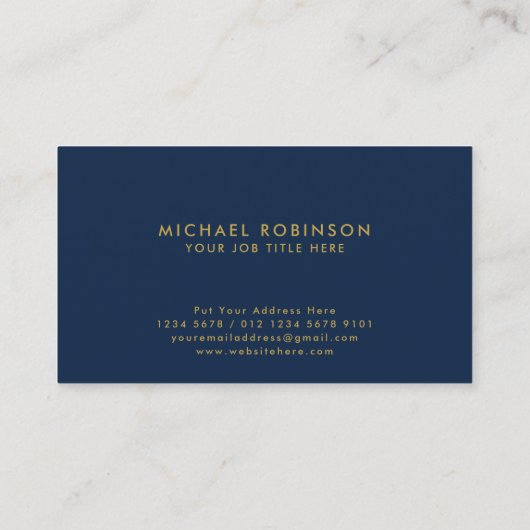 ミニマルエレガントリストカンパニーイニシャルオンダークブルー 名刺 (裏面)