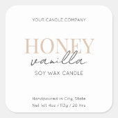 ミニマルエレガントリストキャンドルコスメティックステッカーラベル スクエアシール (正面)