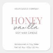 ミニマルエレガントリストキャンドルコスメティックステッカーラベル スクエアシール (正面)