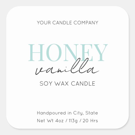ミニマルエレガントリストキャンドルコスメティックステッカーラベル スクエアシール (正面)