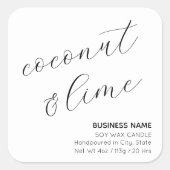 ミニマルエレガントリストキャンドルコスメティックステッカーラベル スクエアシール (正面)