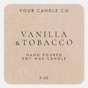 ミニマルエレガントリストクラフトキャンドルラベル スクエアシール